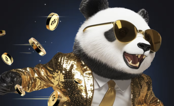 Golden Panda Casino Bonus Promotie Banner met muntstapel en panda
